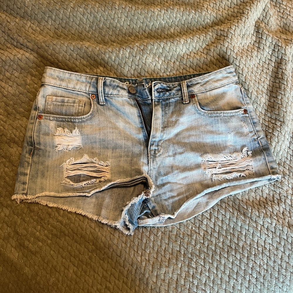 Aeropostale Light Blue Distressed Jean Shorts